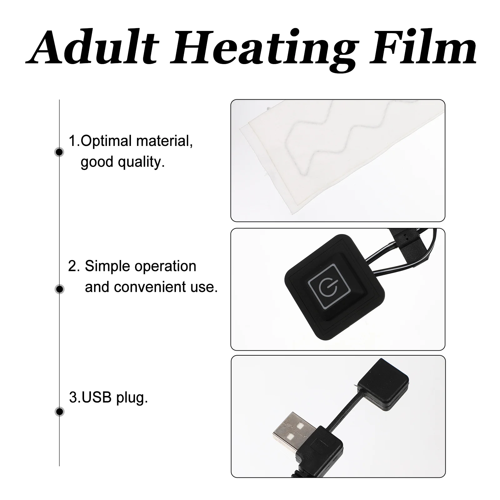 

Heating Film Pad Carbon Fiber Electric Warmth Portable for Travel Work Camping Machine Washable Winter Use Women Comfort