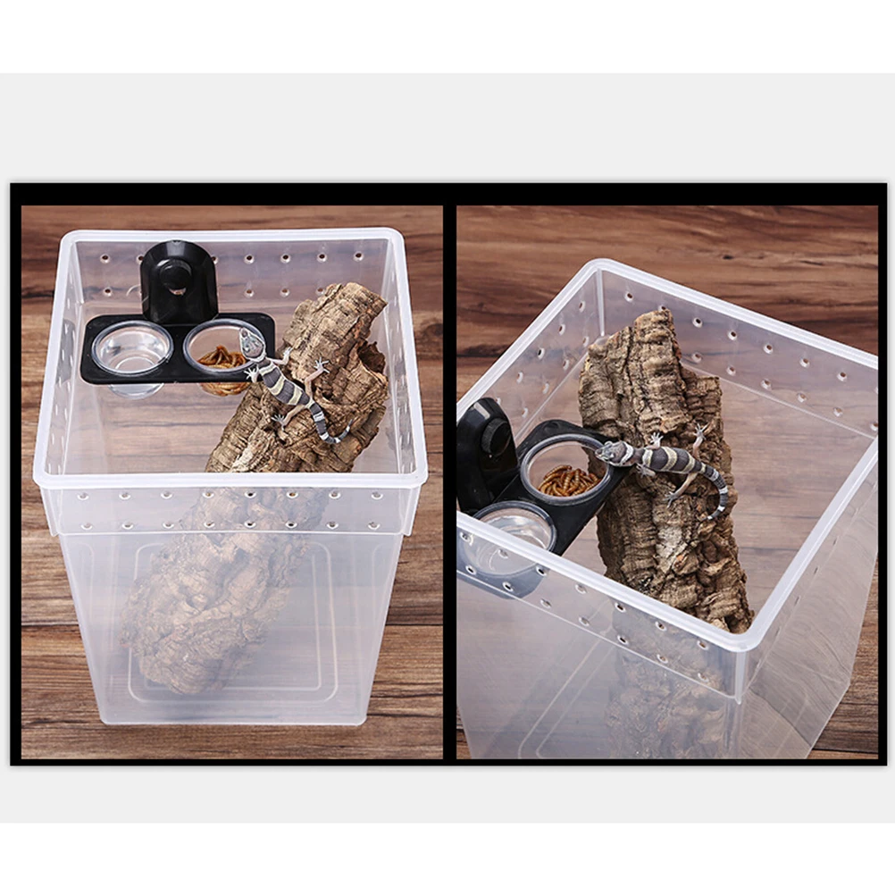 

Transparent Reptile Box Lightweight Ventilated Breeding Container For Climbing Pets Spider Lizard Amphibians Secure Buckles Easy