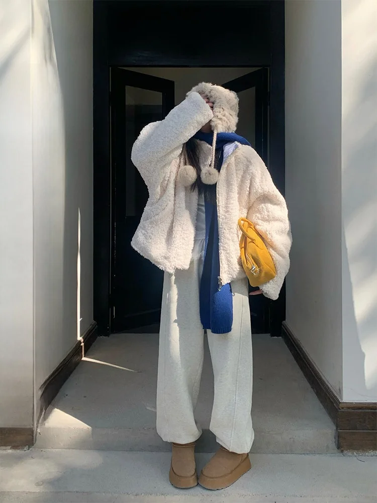 

Женские утепленные спортивные брюки на флисовой подкладке, зимние свободные повседневные прямые брюки-харлан, новые, с высокой талией, эластичные