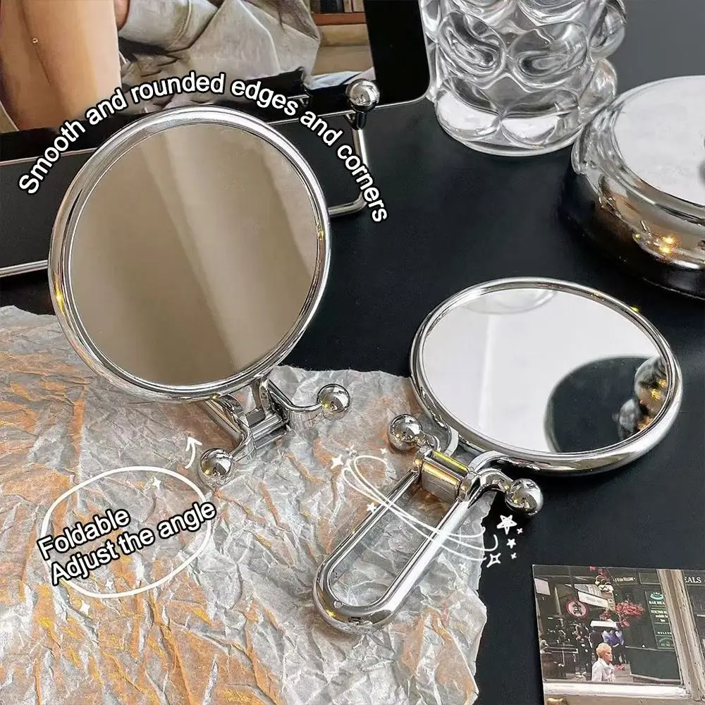 Useful 2/5/10X Magnifying Makeup Mirror Plastic Handheld Folding Mirror Round Shape Multifunctional Make Up Tools Dressing Table