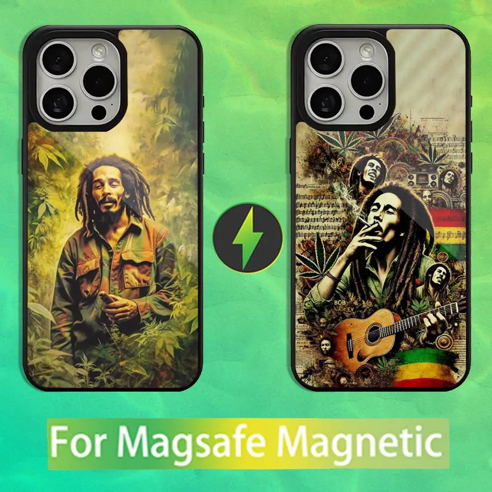 

Чехол для телефона B-Bob M-Marley Singer для iPhone 16,15,14,13,12,11, Pro, Max, Plus, Mini, Magsafe, Магнитный чехол для беспроводной зарядки