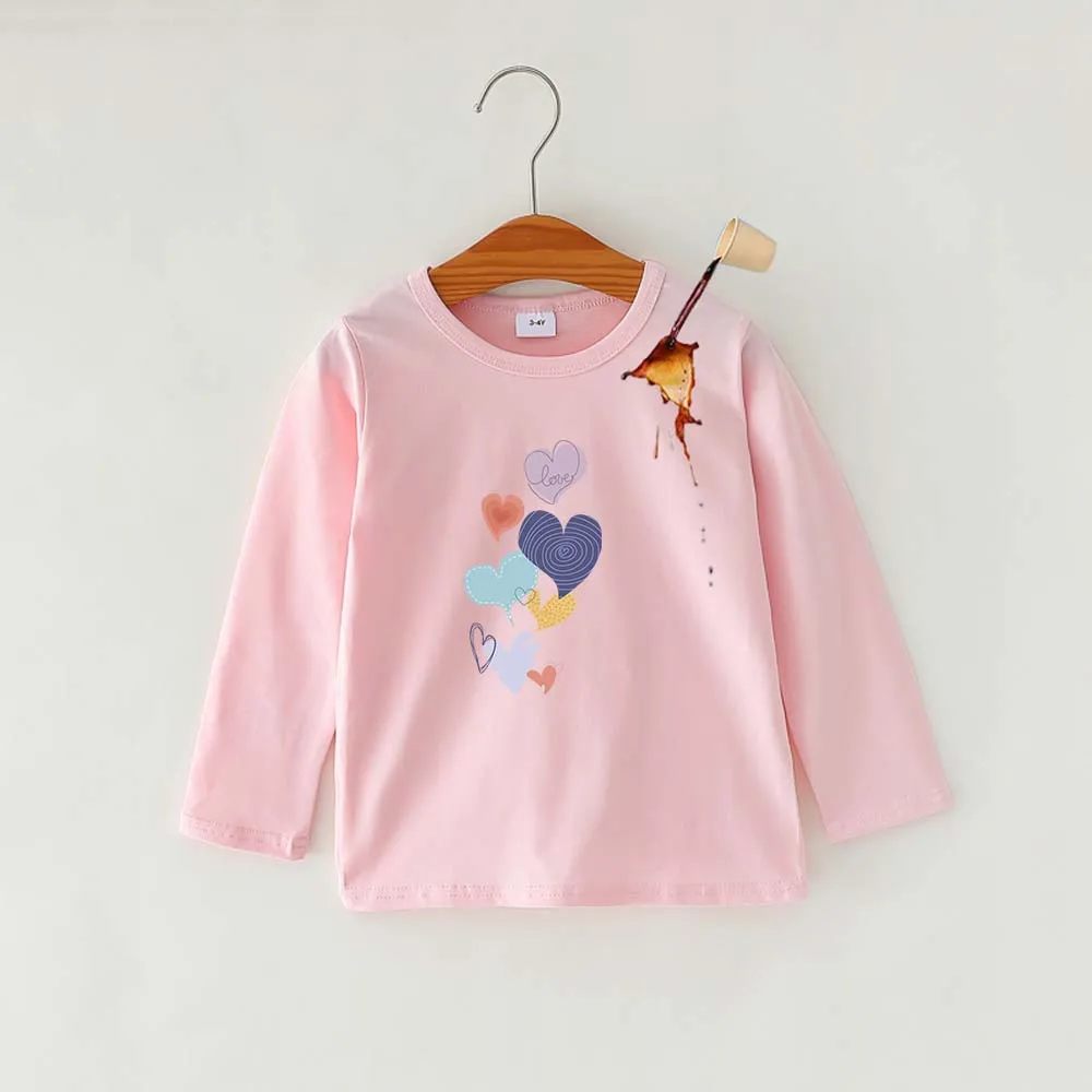 Multi love long sleeved T-shirt for boys and girls optional printing anti fouling waterproof oil resistant breathable and good