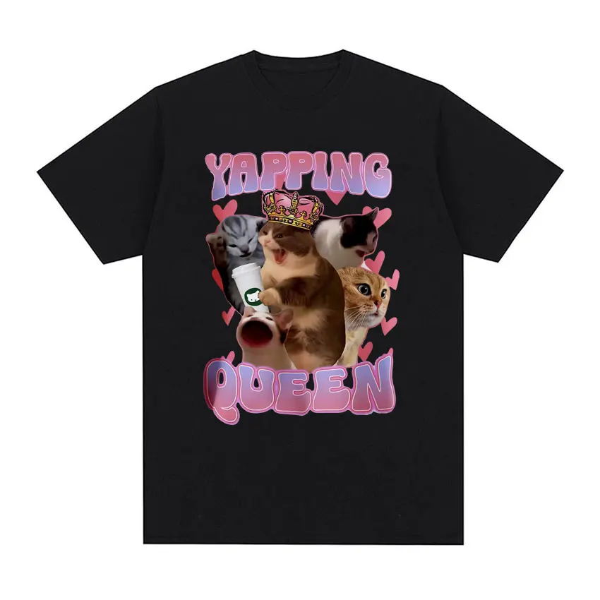 

2025-26 Summer Hot Sale I'm Contaminated By Radiation Funny Cat Meme T-Shirt Men's Women's Vintage T-Shirt O-Neck Cotton T-Shirt