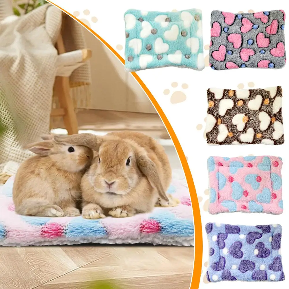 Fleece Nesting Pad for Small Animal Cages Winter Warm Hamster Bed Guinea Pig House Hedgehog Rat Sleeping Mat Hammock W3M6