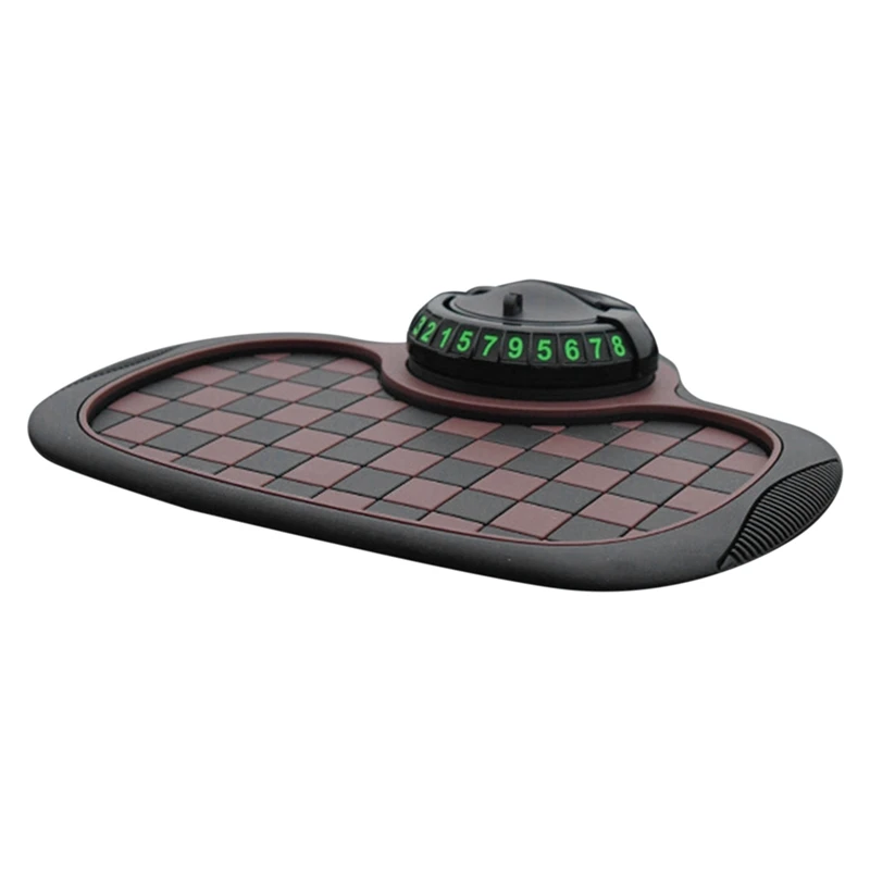 Car Anti-Skid Mat Mobile Phone Center Console Anti-Skid Mat Multifunction Three-In-One Parking Number Plate Holder