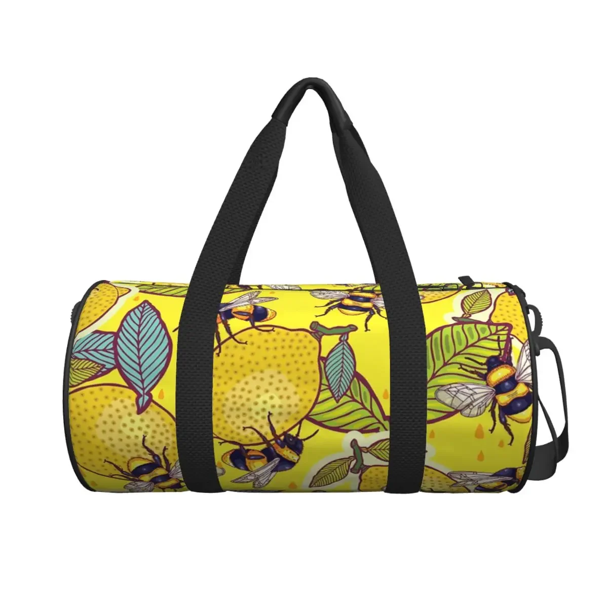 

Yellow Lemon And Bee Garden Large Duffle Gym Bag Waterproof Duffle Travel Bags Handbags Fitness bag