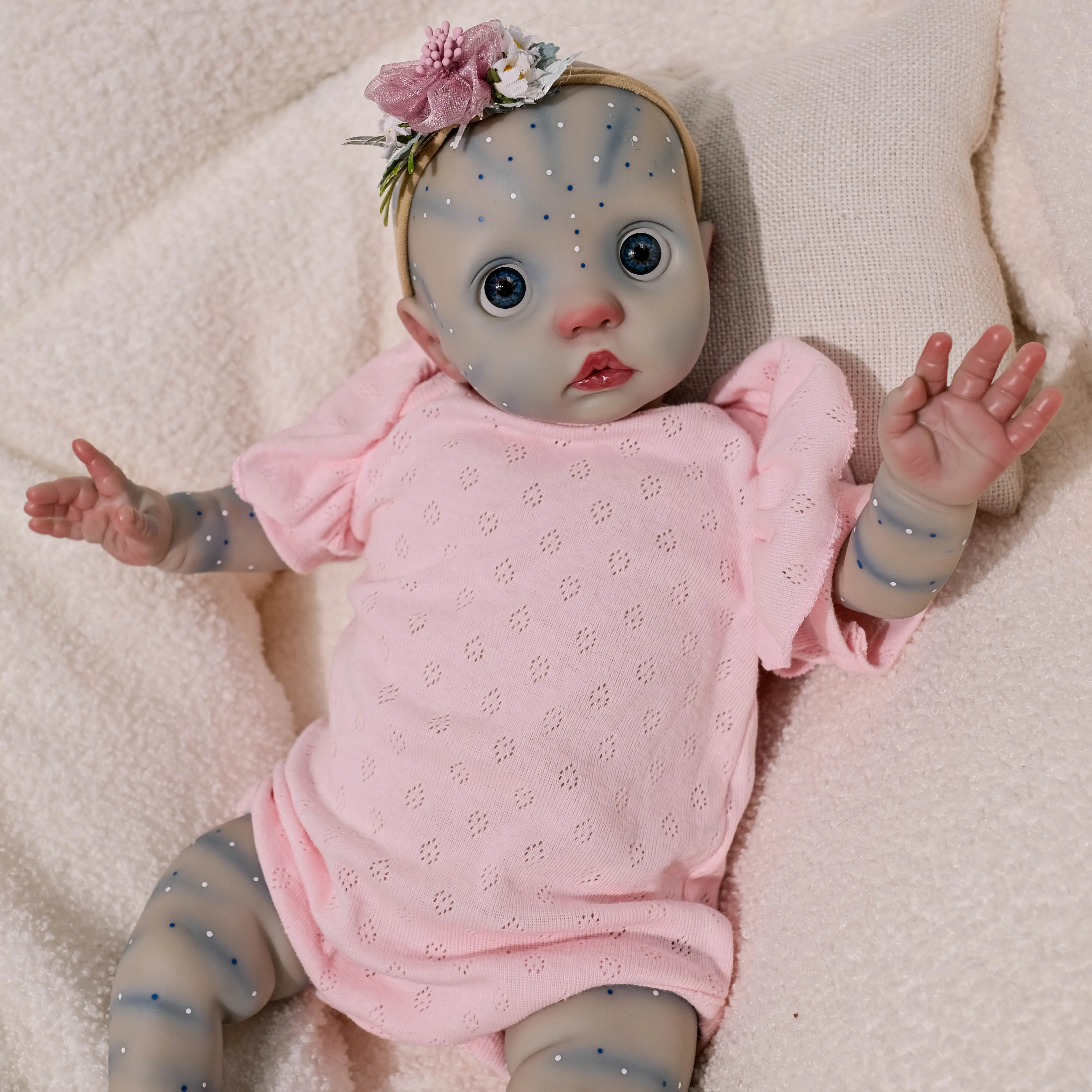 NPK 42CM Soft Body Reborn Peeka Toddler boy Doll Lifelike Newborn Doll Flexible 3D Skin Tone with Veins premise