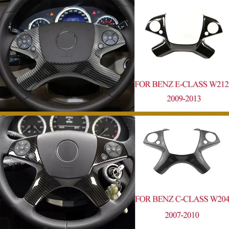 

For Mercedes Benz C Class W204 2007-10 for E-Class W212 2009-13 Car Steering Wheel Decoration Frame Sticker Accessories