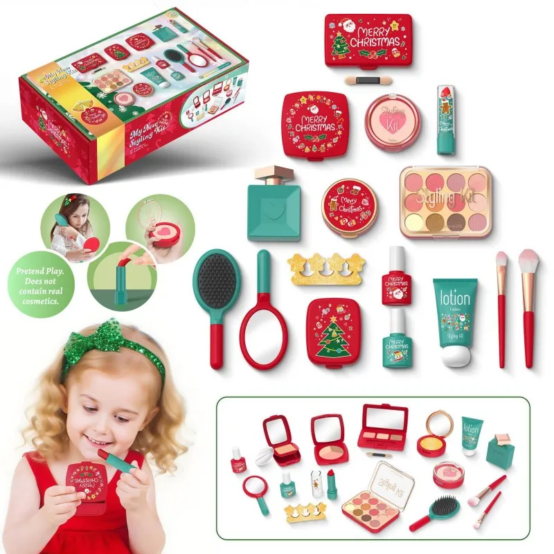 Presentes simulação acessórios de maquiagem princesa conjunto de maquiagem diy jogar casa maquiagem portátil presente brinquedos