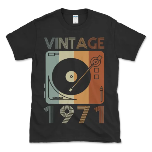 

Vintage 1971 Retro Record Player Birthday Premium Tee T-Shirt