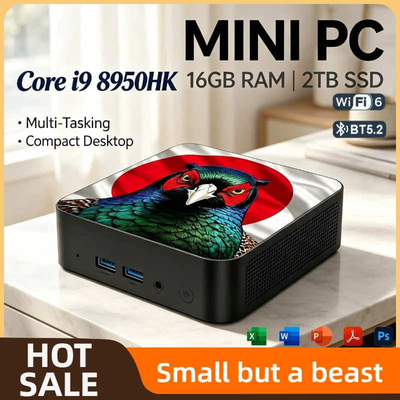 インテル-i9-8950hk-ミニpc-16gb-ram-1tb-2tb-ssd-m2-wifi-6-bt52-低消費電力-nvme-デスクトップ-デュアルhdmi-プロチップユニット-マックスターボ