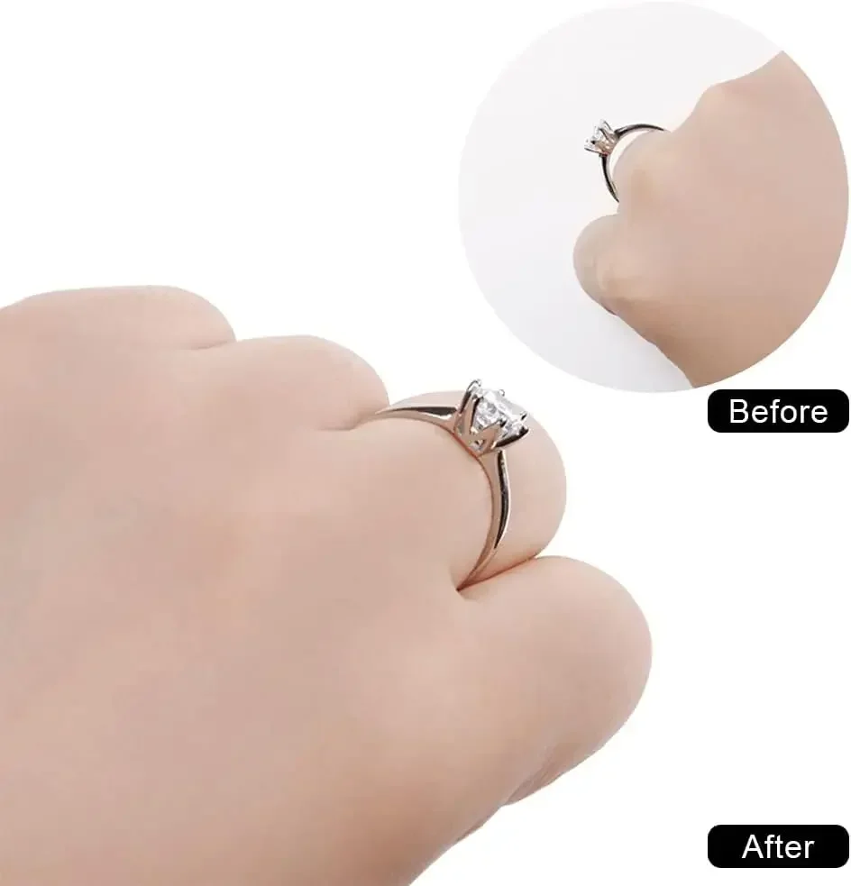 4/12PCS Ring Größe Reduzierer Werkzeuge Spirale Frühling Basierend Ringe Einstellen Unsichtbare Transparent Spanner Größenänderung Werkzeug Schmuck Schutz