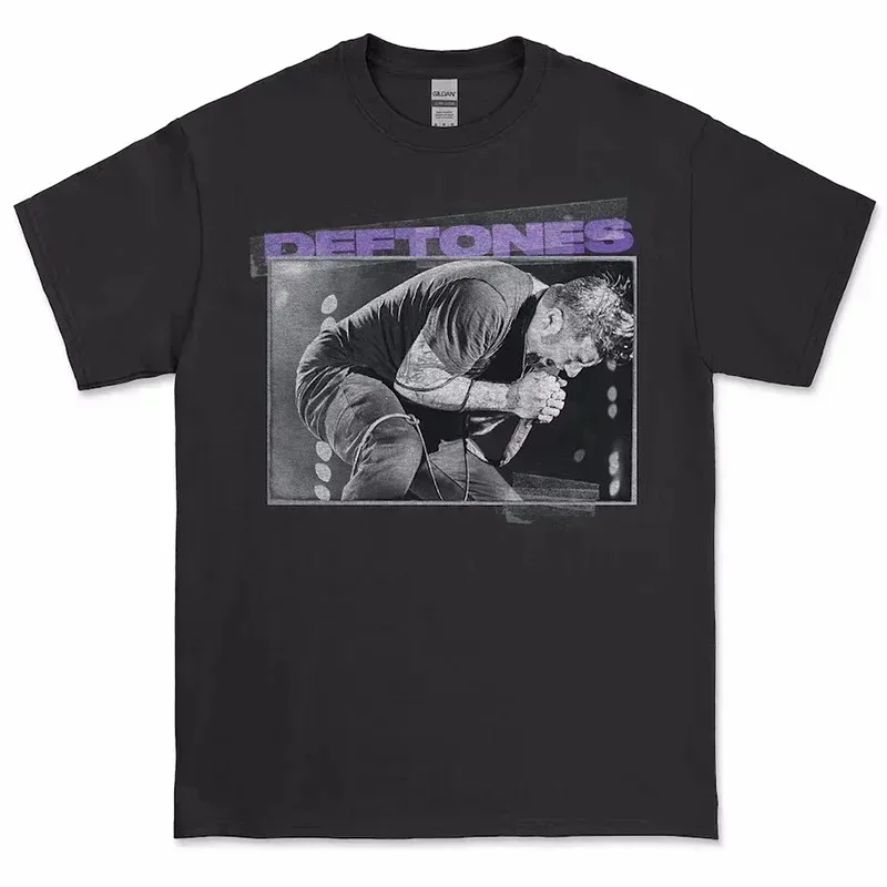 디프톤즈 티셔츠 남성용 고품질 면 티셔츠 패션 여성용 반팔 탑 펑크 음악 스타일 메탈 아메리칸 티셔츠