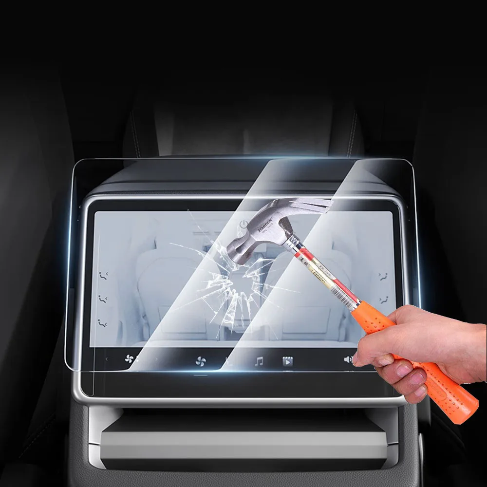 Car Tempered Glass Film Protector for Tesla Model 3 Highland Model Y Juniper 2024 2025 Rear Row Center Control Touch Screen Film image 3