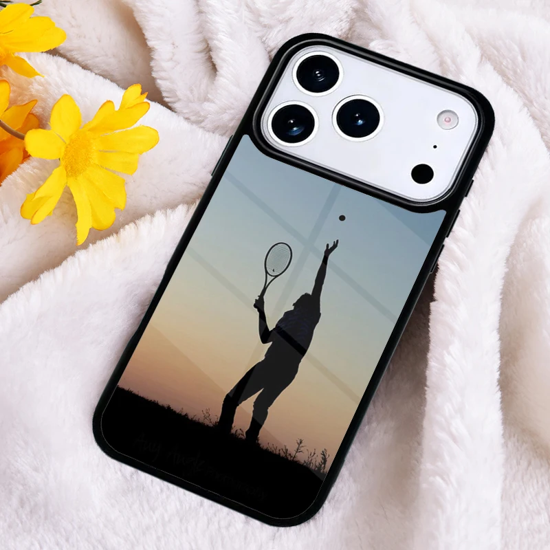 Funda Protectora para Teléfono con Diseño de Raqueta y Pelota de Tenis para iPhone 17 16 Pro Max 15 14 Pro 11 12 13 XR XS 6 7 8 Plus, Resistente a Impactos