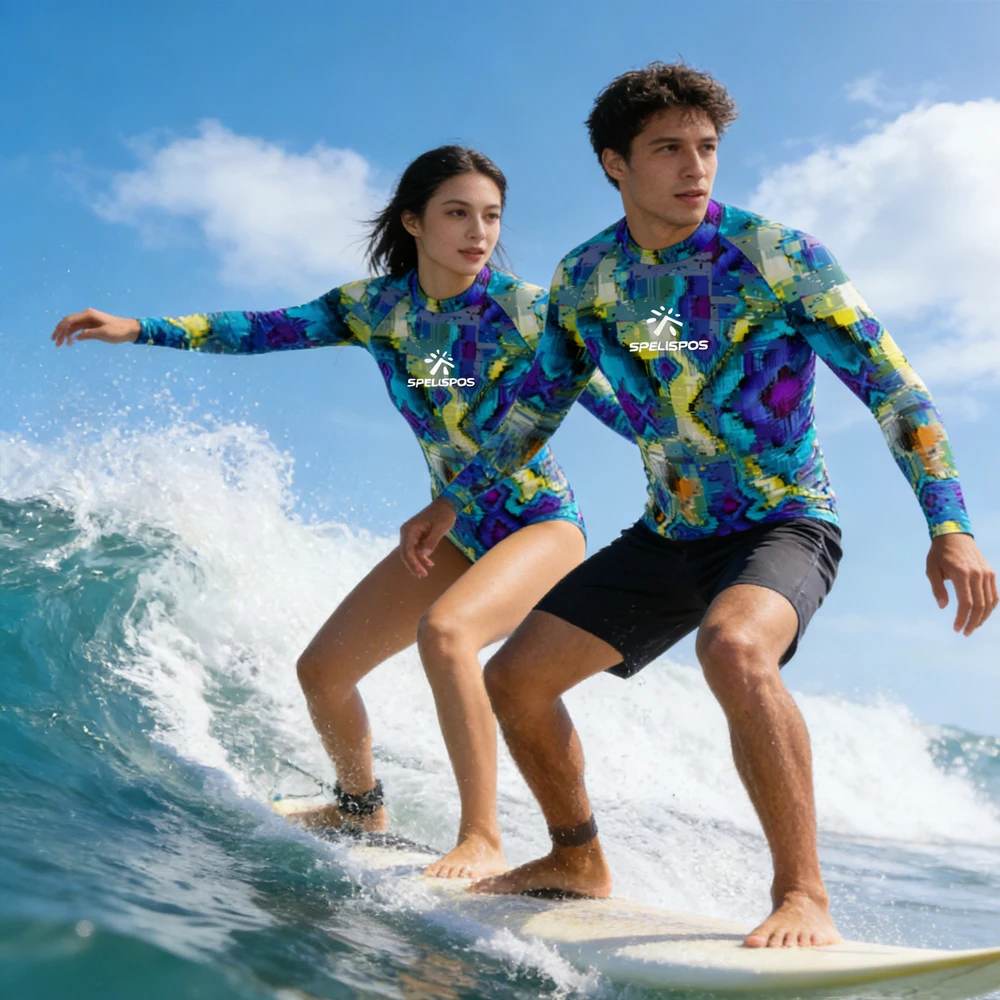 

Высококачественный легкий рашгард для серфинга из дышащей влагоотводящей ткани, удобный эластичный костюм для мужчин и женщин для морского серфинга