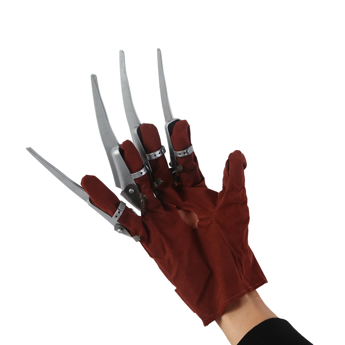 Guantes de garra de fantasma 3D, puntas de garra de plástico, guantes de tela, accesorios de Cosplay de terror, accesorio de Casa Encantada de Halloween, actuación de Terror