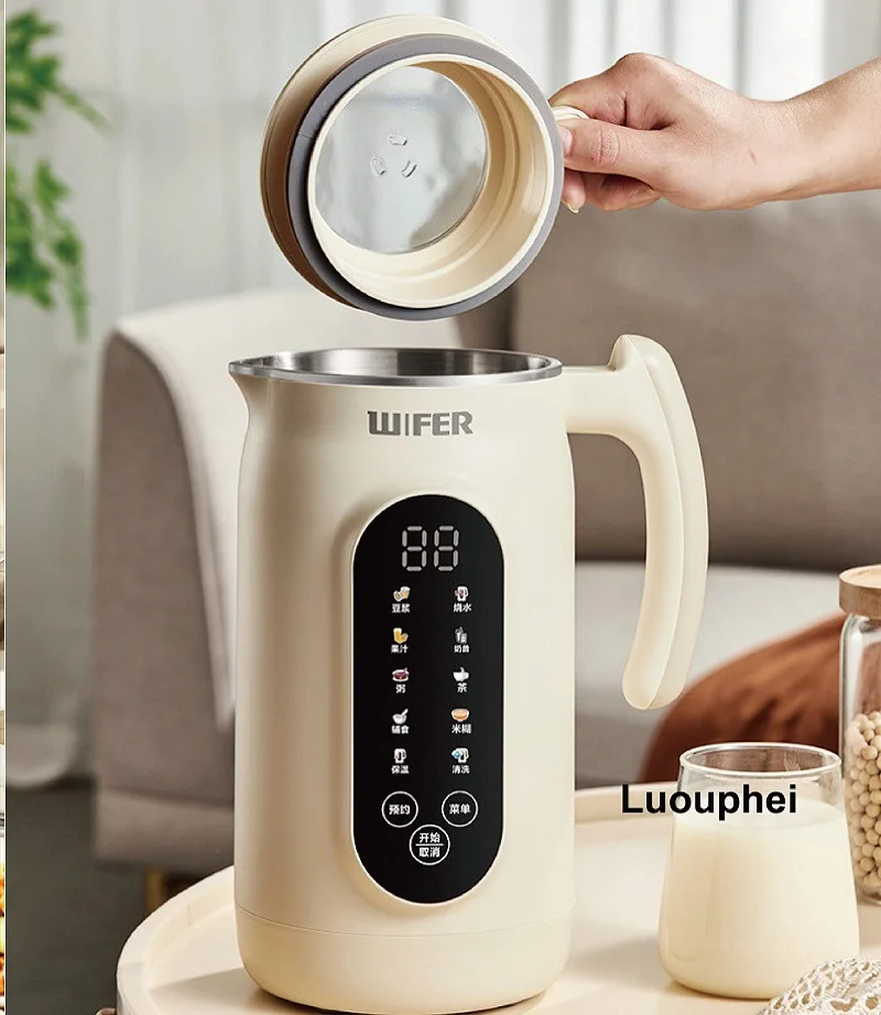 1.8L صانع حليب الصويا عصارة كهربائية 12h موعد آلة لصق الأرز التدفئة السريعة الغذاء جدار الكسارة التلقائي الدفء