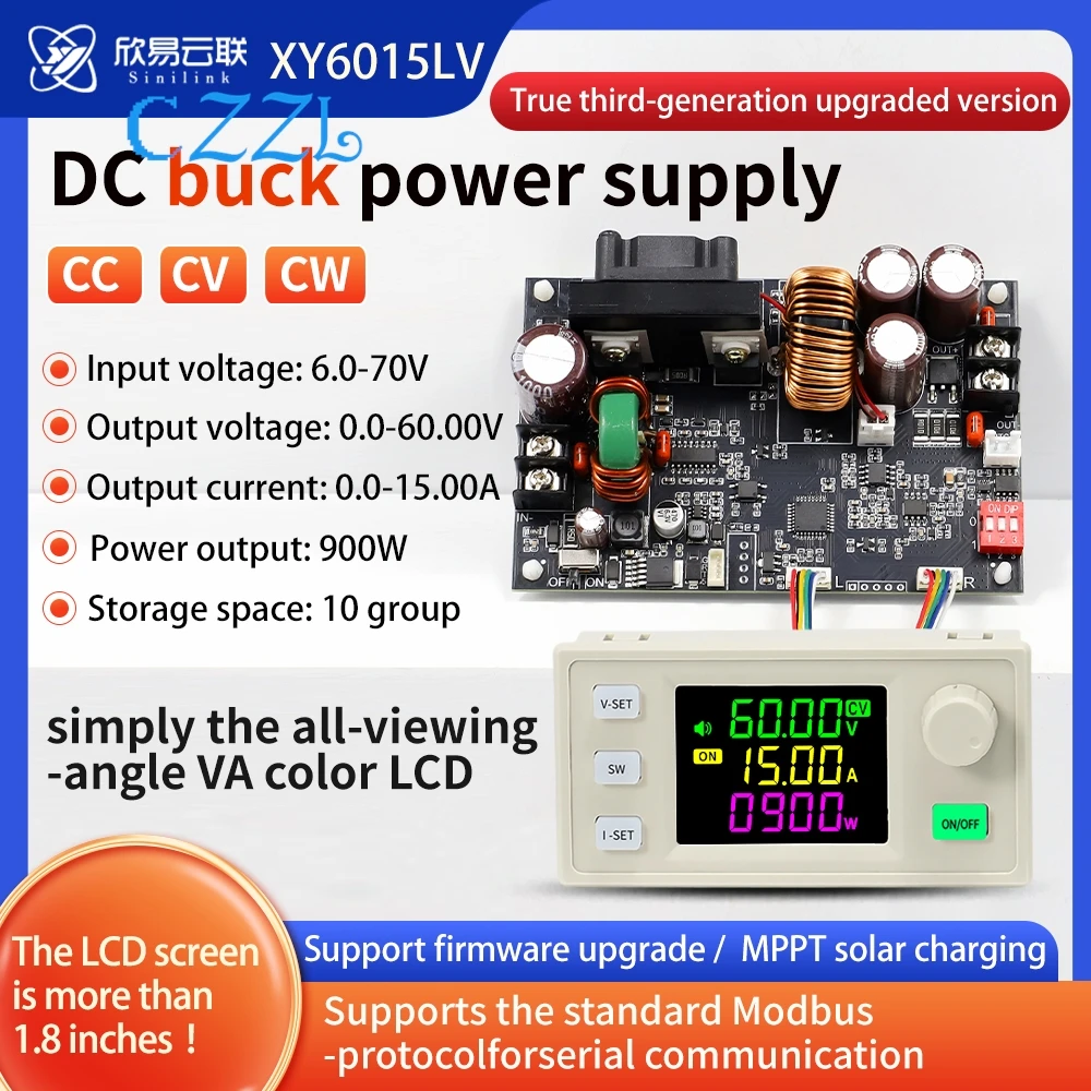 XY6015LV CNC Adjustable DC Stabilized Power Supply Constant Voltage and Current Maintenance 15A/900W Voltage Reduction Module