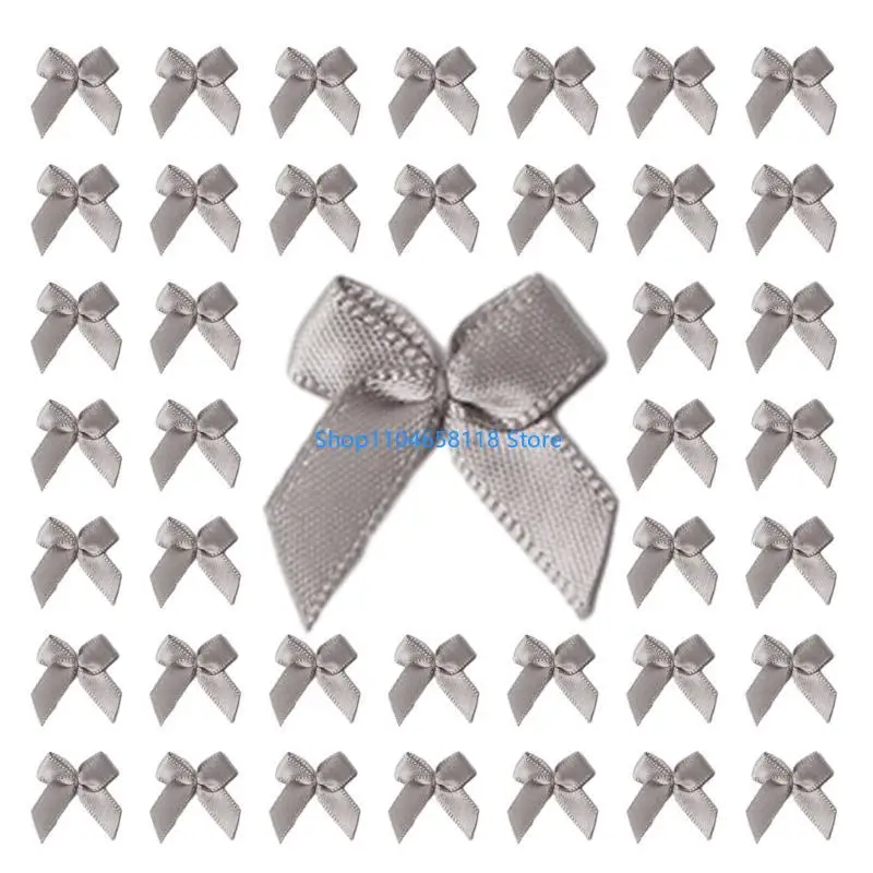 200Pcs Bowknot Mini Satins Ribbon Bows for Girls Dress Hair Accessories Crafting
