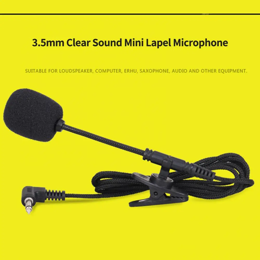 3,5 мм чистый звук, мини-петлированный микрофон, проводной микрофон, усилитель голоса, гибкая регулировка угла, петличный микрофон