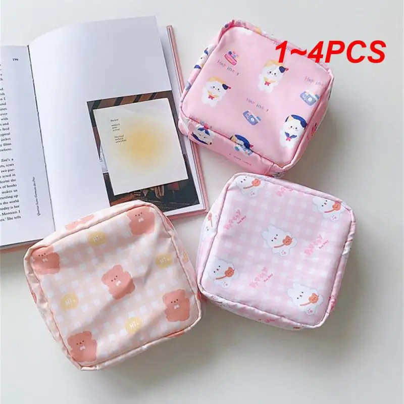 1~4PCS Bear Grapho Wallet Pocket Multi-functional Hygienic Neat Waterproof Small Portable Storage Bag Convenient Lovely Durable