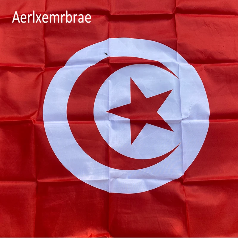 aerlxemrbrae flag Tunisia Flag NEW 90x150cm Tunisian Flag 100% Polyester 3x5ft Flag of Tunisia