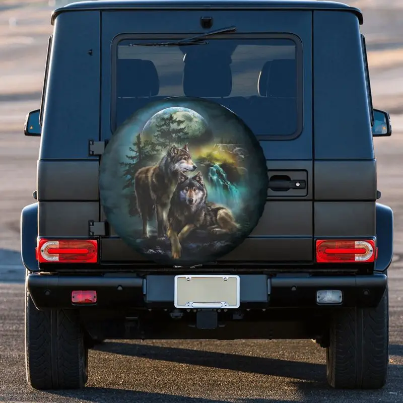 3D Printed Wolf Tire Cover 4x4 Trailer Spare Wheel Protector Universal for 14\