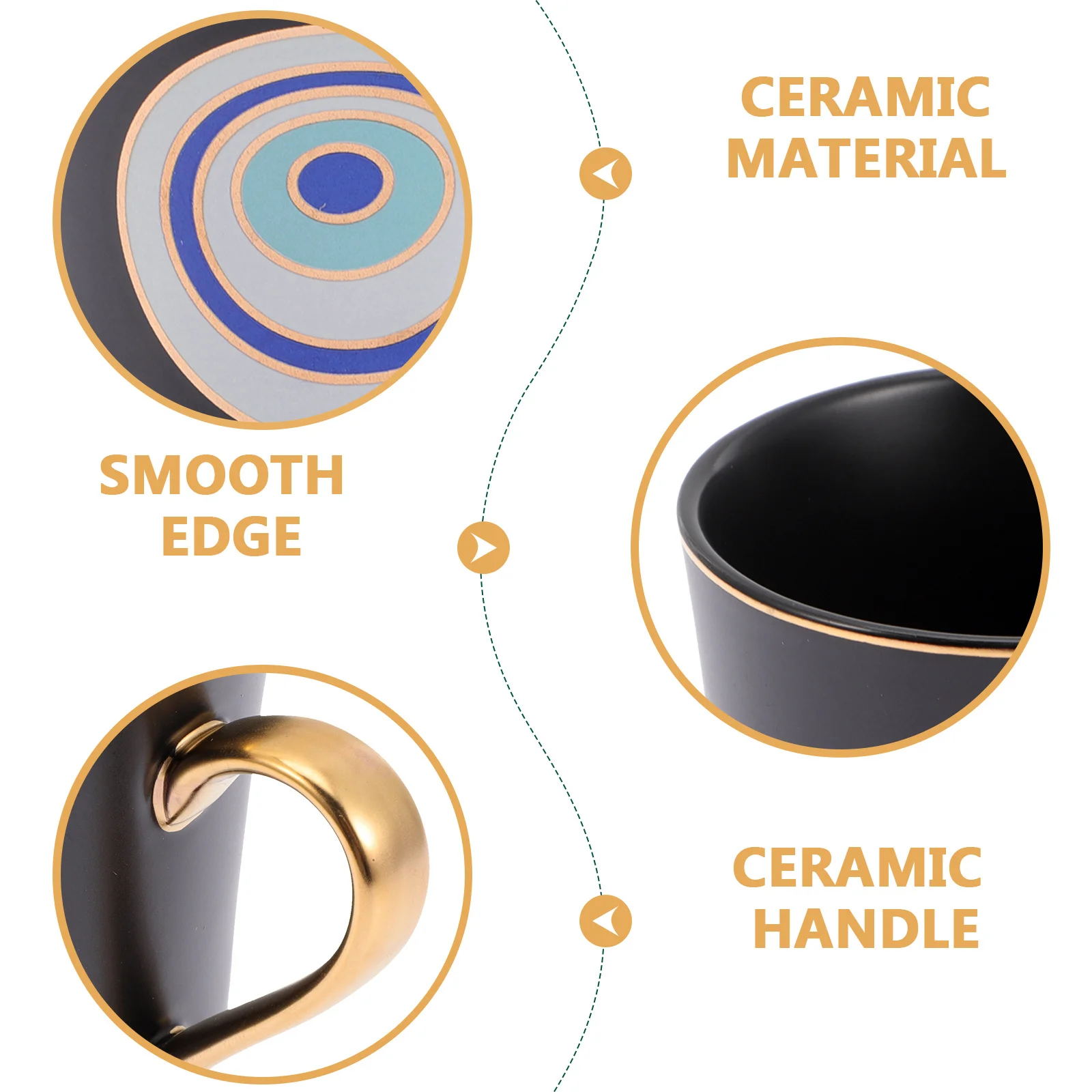 

Eye Hand Painted Ceramic Coffee Cup Ceramic Milk Mug for Home Office Coffee Shop Stylish Beverage Container