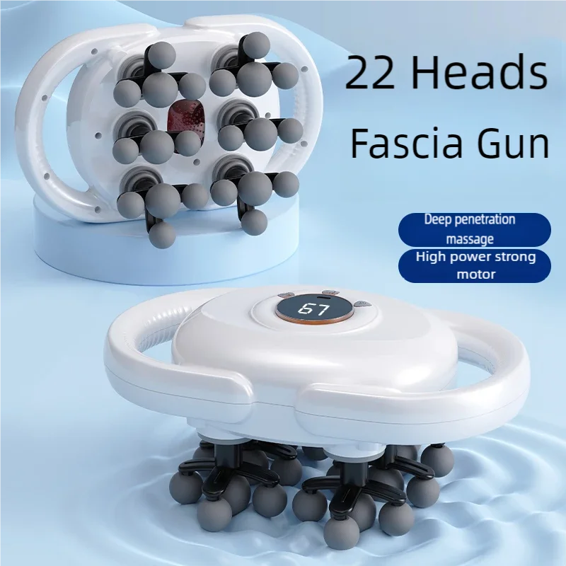 

Fascia Gun Massager 22-head Fascia Gun Massager For Back Waist Legs Body Shoulder High Frequency Professional Muscle Relaxation