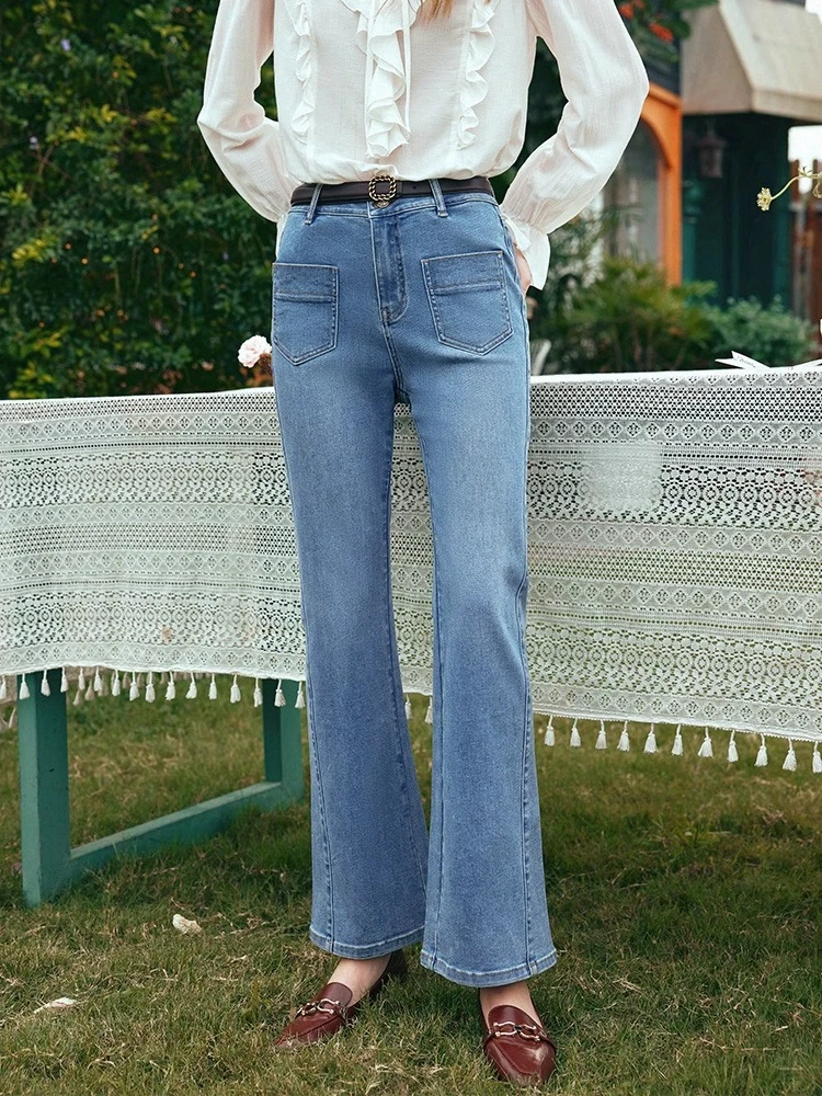 

OLrain Bootcut Jeans Jeans Women's Autumn 2025 New Simple Versatile Commuter Trousers Solid High-waisted Flared Jean O24CA89933