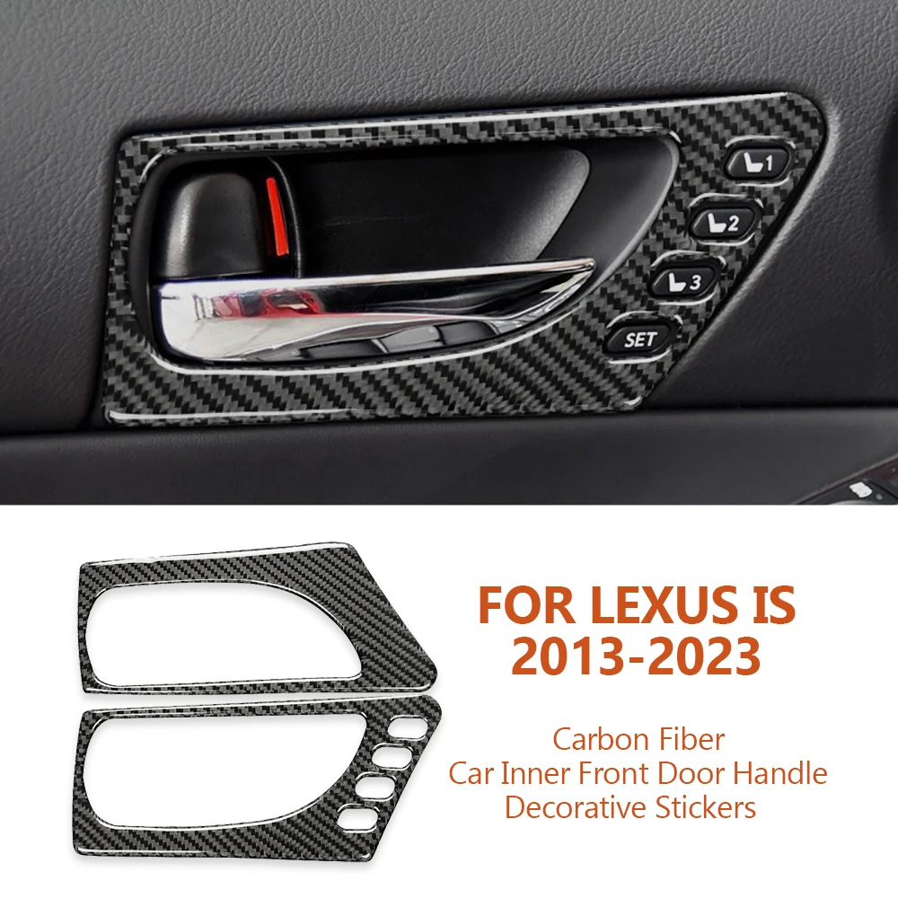 

For Lexus 2013-2023 IS IS250 Carbon Fiber Car Inner Front Door Handle Bowl Decorative Stickers Auto Accesorioss Para Vehículos