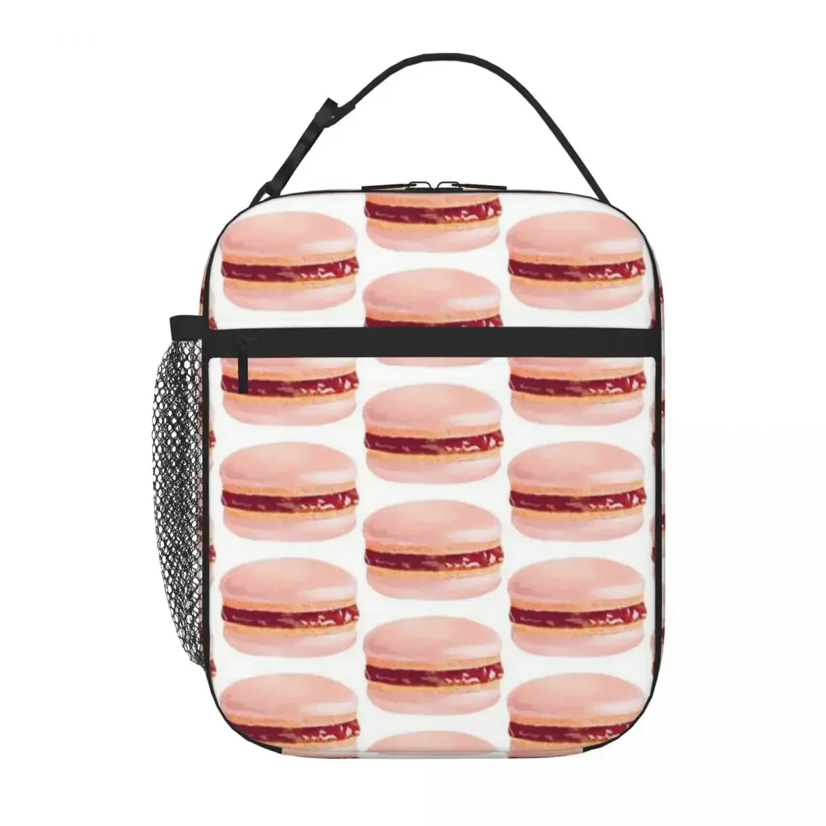 Hot Sale Macaron Drawing Patchwork Waterproof Lunch Bag Classroom Meal Cooler Lunch Bag