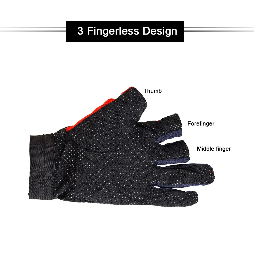 2 Pairs Portable Fingerless Fishing Gloves Anti-Slip 3 Colors Fishing Hand Glove Lightweight Breathable Kayak Glove for Women