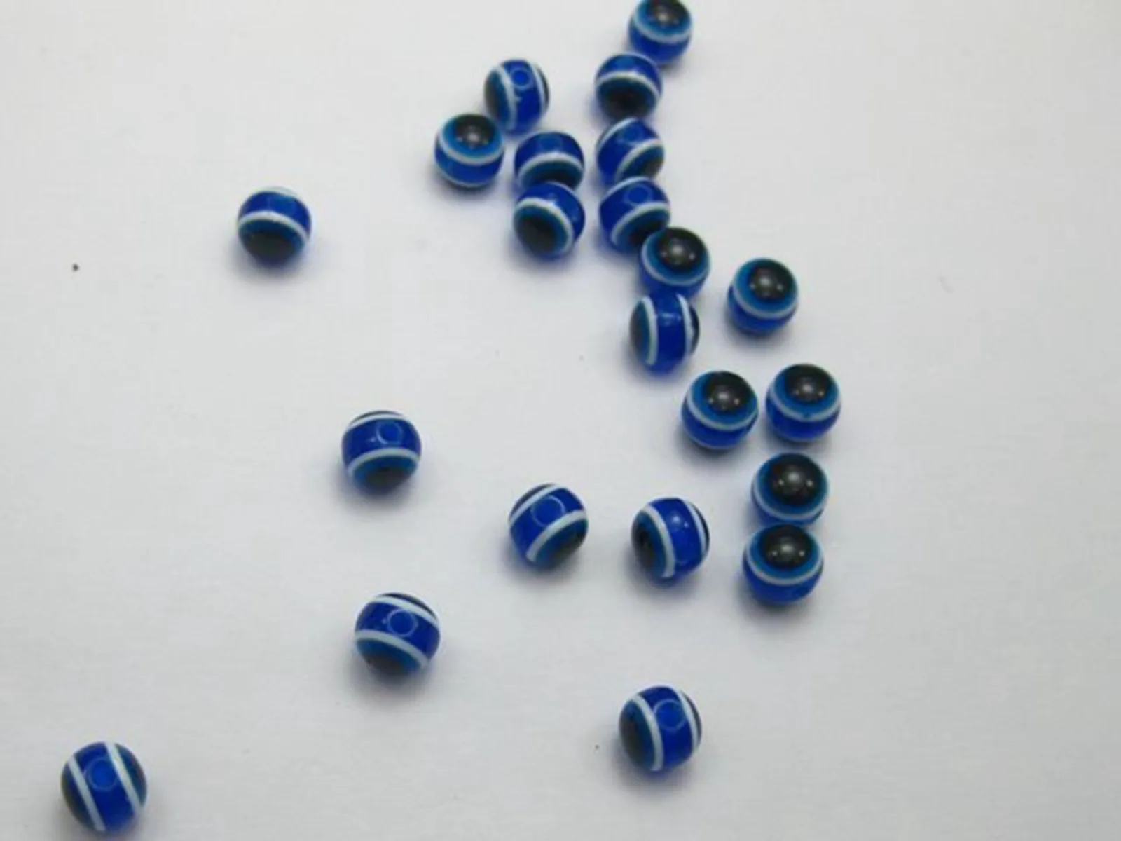 200 Royal Blue Acrylic Kabbalah Evil Eye Ball Round Beads 6mm (1/4