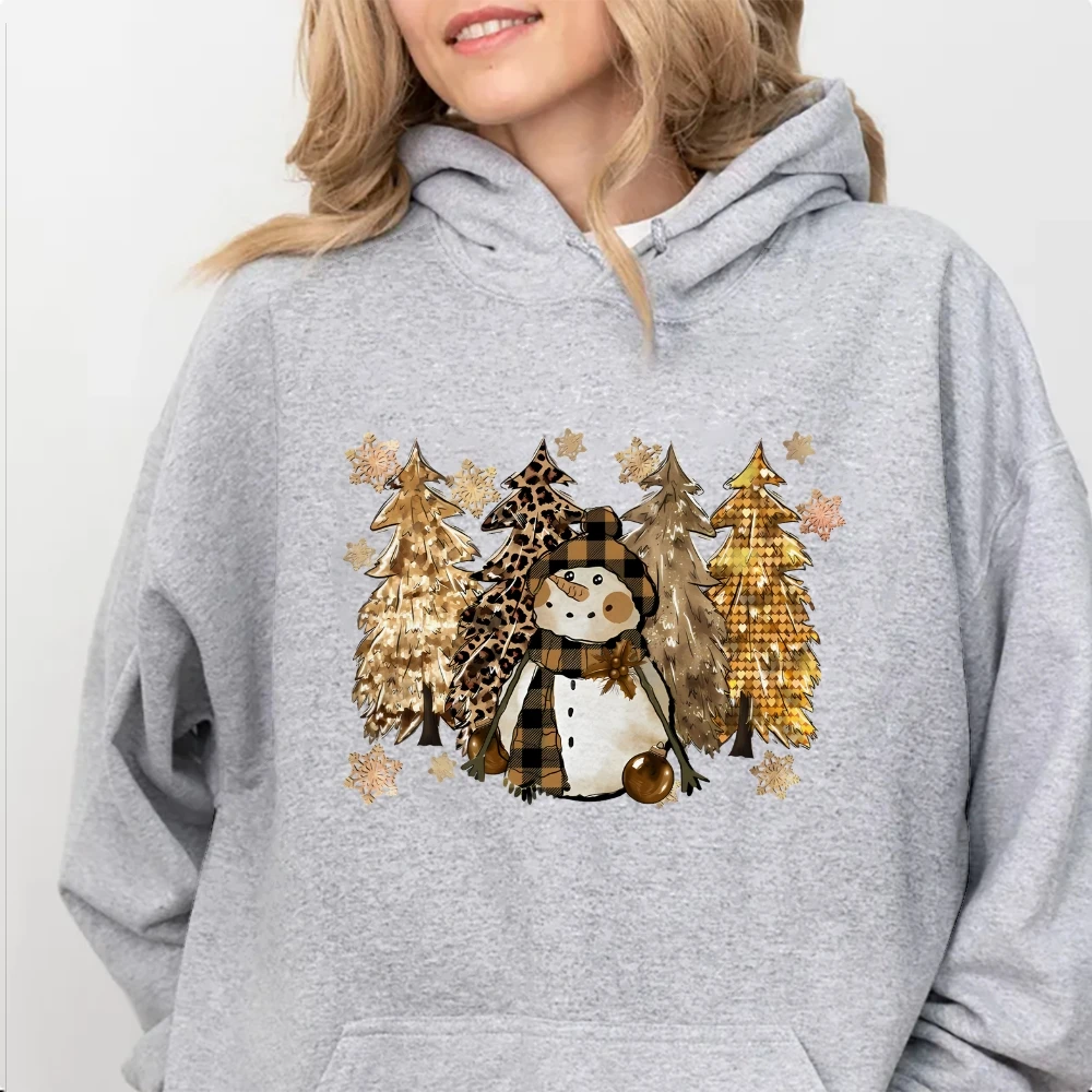 

Christmas Vibe Hoodie Pullovers, Christmas Tree Holiday Sweaters for Women, Snowman Pine Snowflake Winter Long Sleeve Shirt