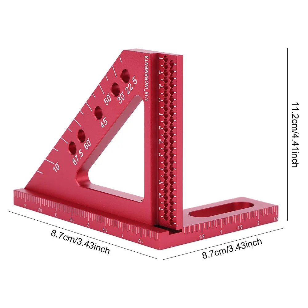 3D Carpenter Square with Angle Position Pin Framing Square Tool Aluminum Alloy Measuring Marking Ruler Woodworking Accessories