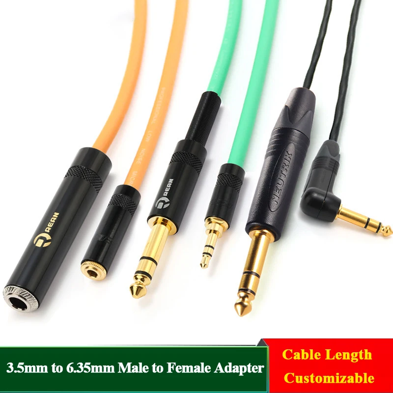 

3.5mm to 6.35mm Audio Adapter Cable, Stereo Jack Gold-Plated, Headphone Extension Cord, Guitar Lead, Mixer Amplifier Connector