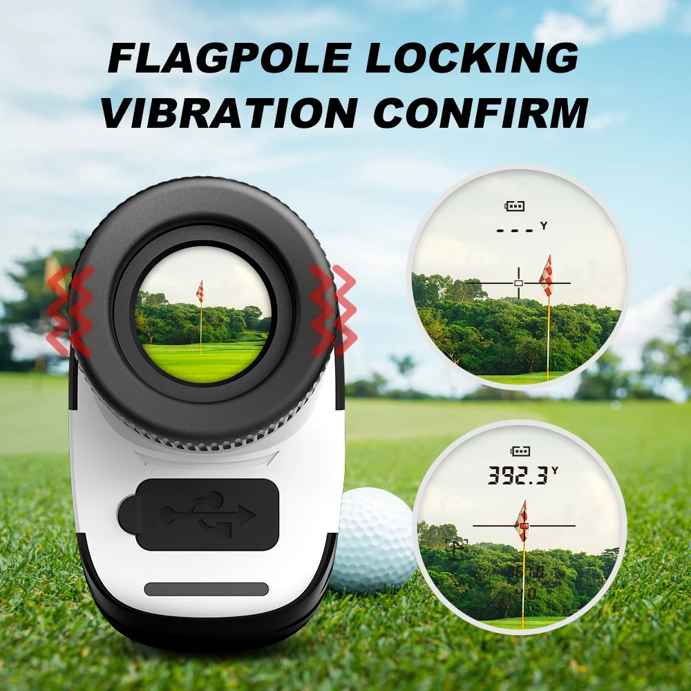 REVASRI 650 ياردة جهاز تحديد المدى الصغير للجولف مع مفتاح منحدر وشريط مغناطيسي وقفل العلم الاهتزاز 6X التكبير شحن من النوع C #2