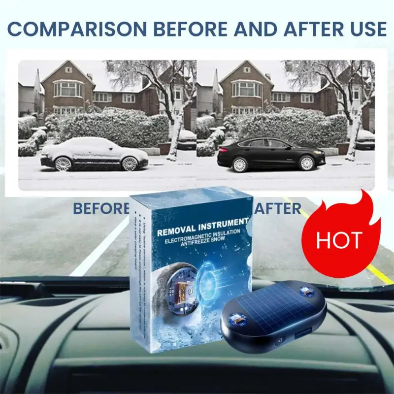 Solar/USB Antifreeze Snow Removal Instrument Active Electrons Car Window Anti-Freezing Tool Molecular Interference Snow Remover