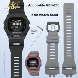 New For Casio Small Square GBD-200SM GBD-200 Cat Rubber Silicone Watch Strap Men's Watchband waterproof Black gray mans bracelet