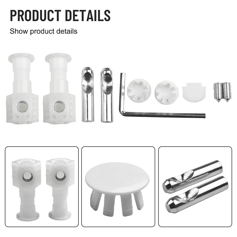 A27F-安全な壁取り付けトイレ固定ボルトキット亜鉛メッキ金属ファスナー簡単な取り付け壁掛け互換性ホワイト