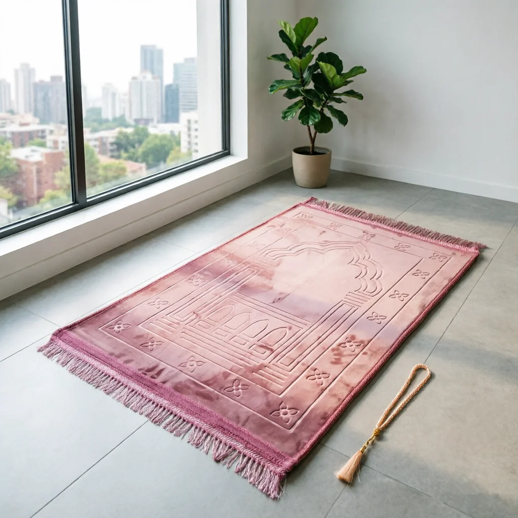 Luxury Large 80x120cm Muslim Prayer Mat Soft Sajjadah with Tasbih Islamic Musallah Thicker Rachel Mat for Prayer