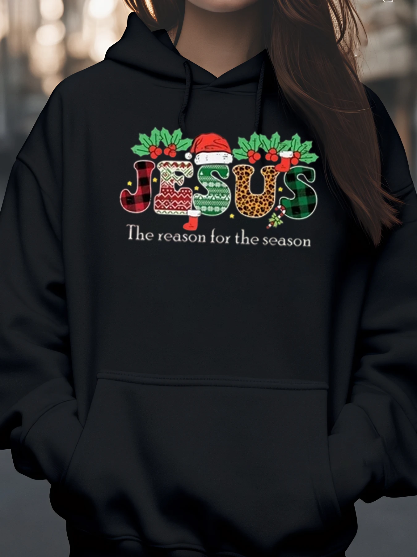

Рождественская толстовка с капюшоном «Иисус разум на сезон», праздничная одежда, женская повседневная одежда