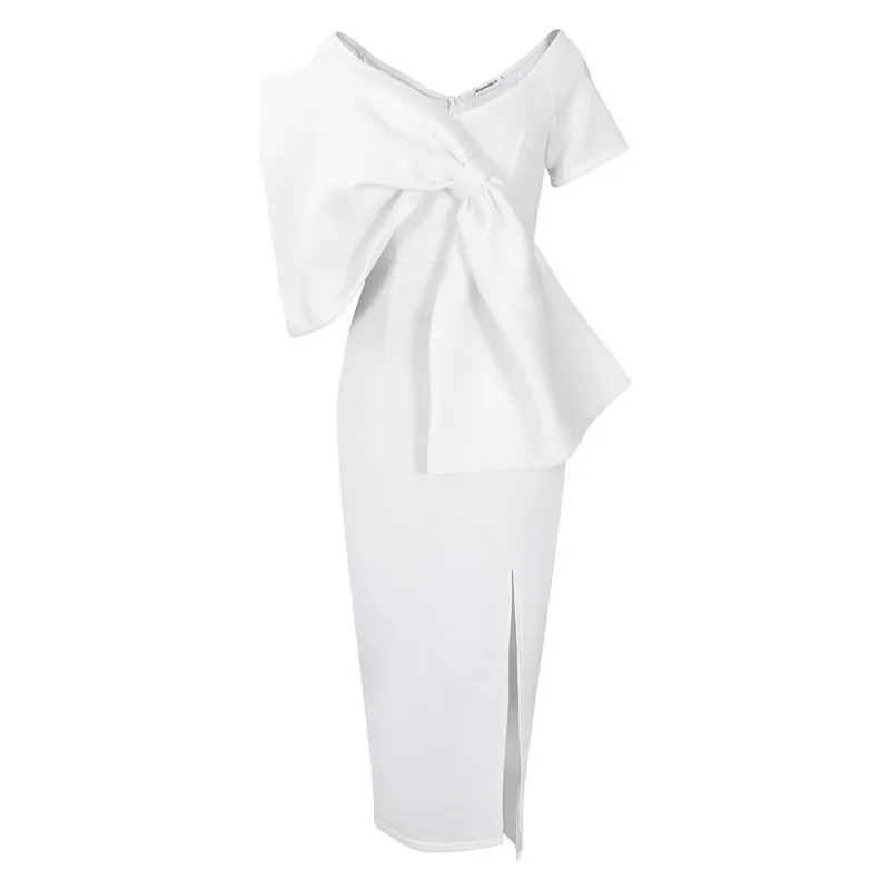 Party Women Big Bowknot Split Bodycon European and American Style Dress