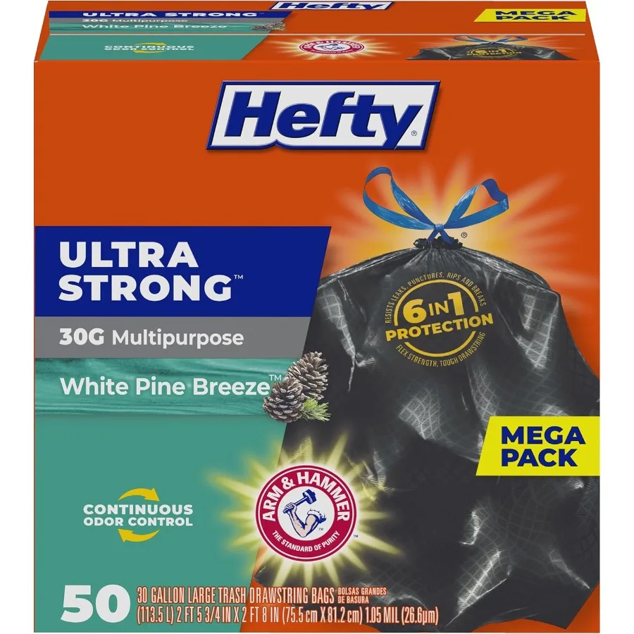 

Ultra Strong 30 Gallon Trash Bags for Large Waste Storage Multipurpose Use in Kitchen Bathroom and Outdoor Areas Break Resistan