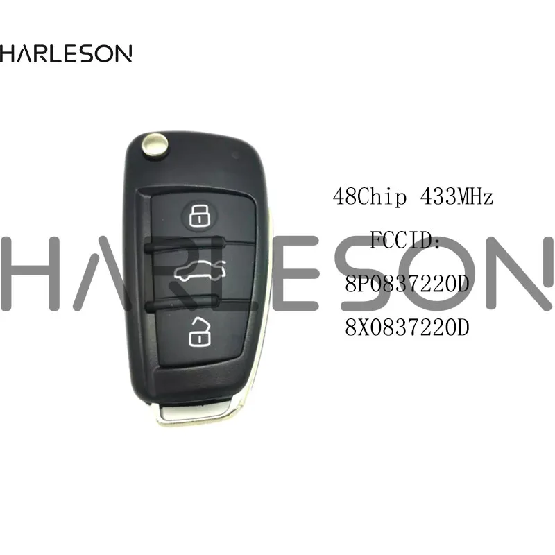 Car Remote Key For Audi A3 S3 TT A4 S4 Q3 A1 2005-2013 Years 8P0837220D 8X0837220D 434Mhz 48 Chip Auto Smart Control Key