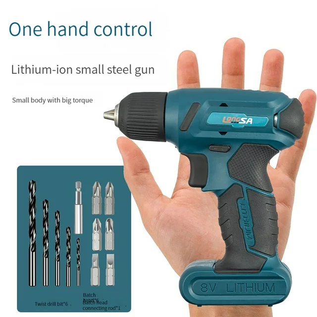 Electric Screwdriver Cordless Drill Mini Power Tools Cordless Screwdriver 8v Aliexpress