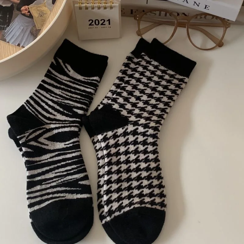 5-paar dames schattige kleine beer halfhoge sokken modieuze en veelzijdige bloemenprints ademend zacht comfortabele casual sokken