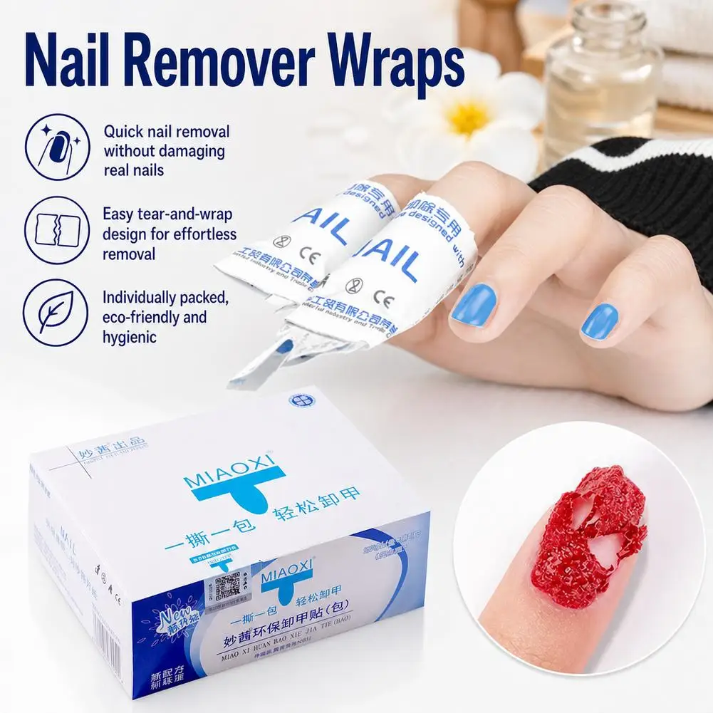 200Pcs/Box Gel Polish Remover Wet Wipes Paper Pads Nail Gel Remover Wraps Foil Nail Art Cleaner One Step Remove Manicure Tools